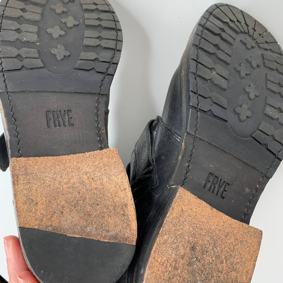 Frye Natalie Triple Buckle Ankle Short Boots Black Booties Womens 8 - Picture 15 of 16